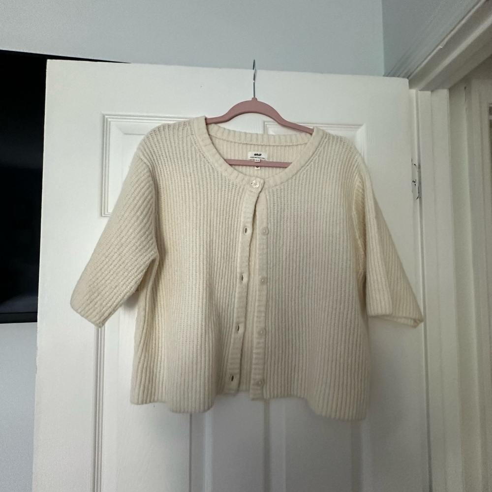 Aerie Cream Knit Cardigan Sweater